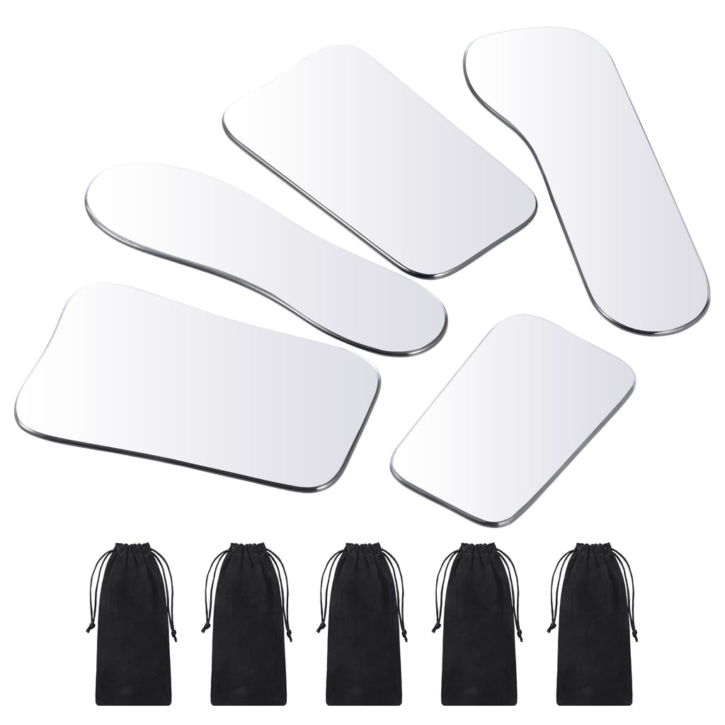 Annhua 5Pcs Dental Photography Mirrors 2 Sided Intra Oral Mouth Mirror with Drawstring Bag, Intraoral Photo Reflector Glass Occlusal Photographic Mirror - 5 Sizes