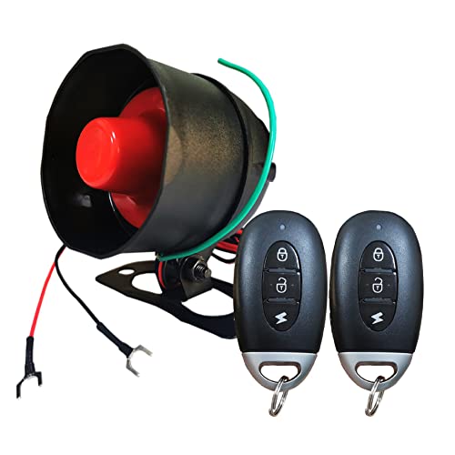 [Australia - AusPower] - DIYV1 1-Way Wireless Car Alarm Vehicle Security System Anti-Theft Burglar Vibration Sensor Horn Siren Universal 12V Auto Anti-Theft Protection System Simple DIY Install Manual Control*2 