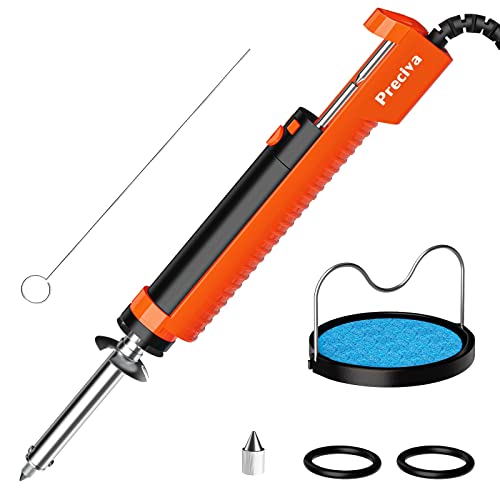 Desoldering Pump, Preciva Desoldering Iron Soldering Iron Soldering Vacuum Cleaner with 1.0 mm and 1.2 mm Desoldering Nozzles