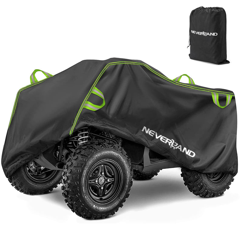 [Australia - AusPower] - NEVERLAND ATV Cover, Waterproof Heavy Duty 4 Wheeler Cover with Buckle, Dustproof Anti UV Windproof All Weather Outdoor Storage Quad Cover for Polaris Sportsman Yamaha Honda Coleman XL Green & Black XL-82.7''L x 47.2''W x 45.2''H 