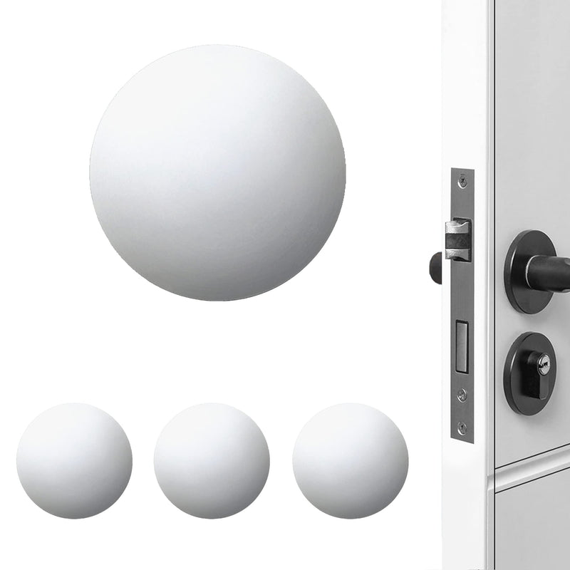[Australia - AusPower] - XoYoZo Door Stoppers Wall Protector Buffer Guard Doorknob Door Handle Bumper Self Adhesive Silencer Soft Rubber Crash Pad for Home Office Round-White 