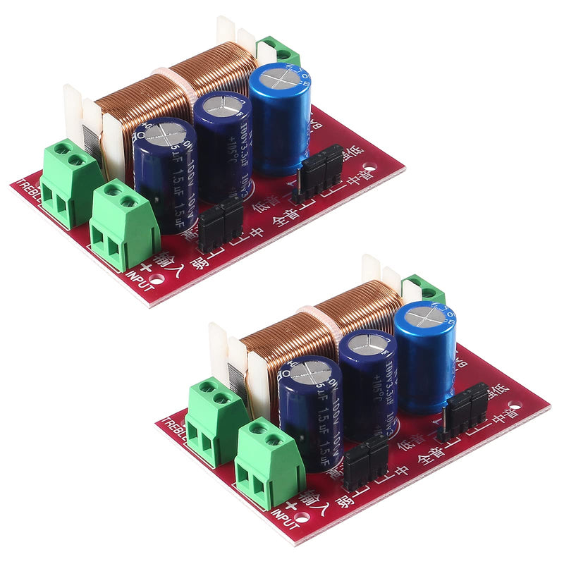 [Australia - AusPower] - 2pcs 400W Adjustable Speaker Crossover 2 Way Treble/Bass 2 Unit Audio Frequency Divider Distributor Filters Updated Version 