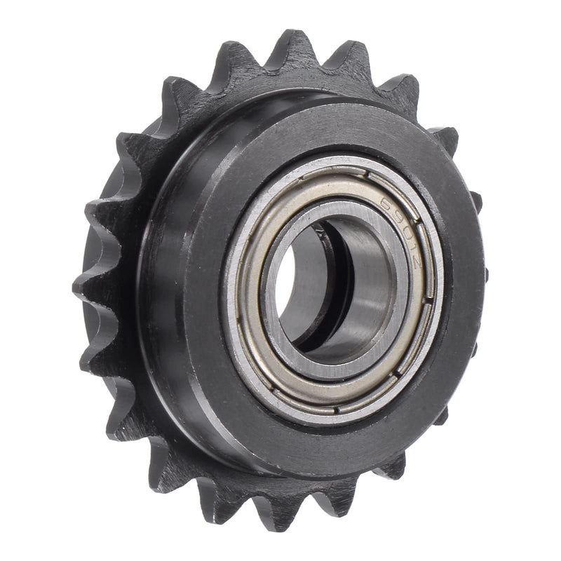 [Australia - AusPower] - uxcell #25 Chain Idler Sprocket, 12mm Bore 1/4" Pitch 20 Tooth Tensioner, Black Oxide Finish C45 Carbon Steel with Insert Double Bearing for ISO 04C Chains 