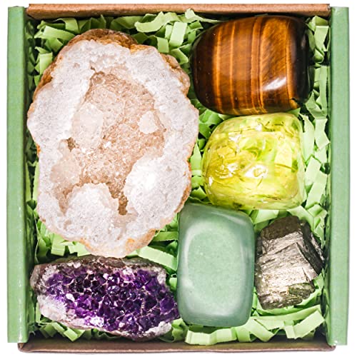 Crystals and Healing Stones Set for Anxiety, Relaxation Spiritual Crystals Gift for Meditation, Manifestation, Zen, Reiki, Fengshui (Abundance) Abundance