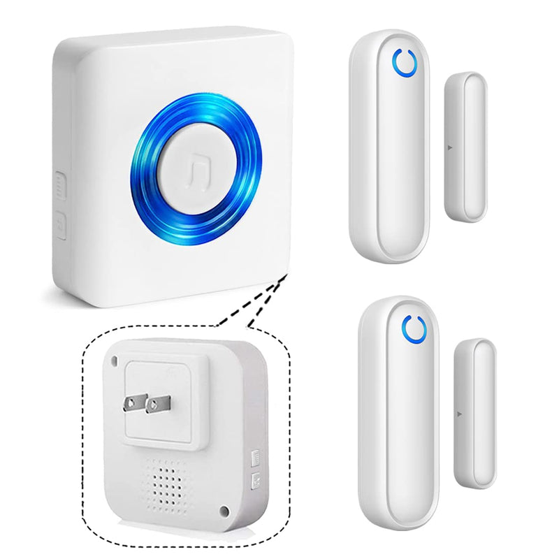 [Australia - AusPower] - Caregiver Pager Door Alarms for Dementia Patients/Kids Safety/Home Security,Door Sensor Alarm for Elderly/Business/Home/Store/Mailbox (Two Sensor One Receiver) Two Sensor One Receiver 