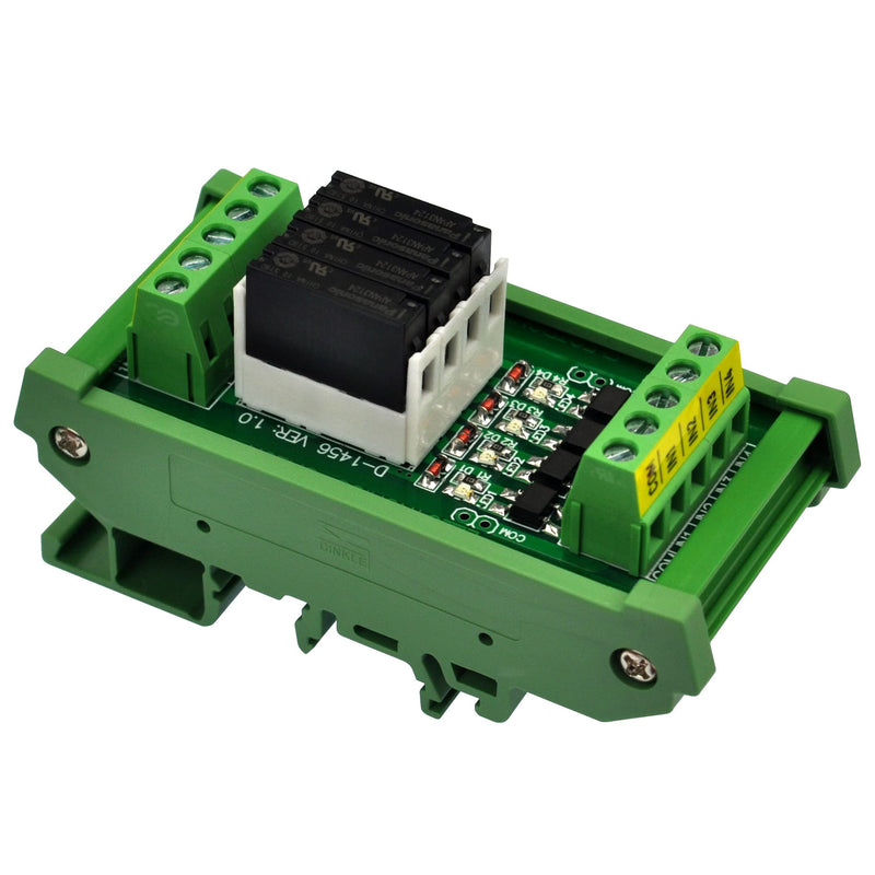 [Australia - AusPower] - DIN Rail Mount AC/DC 5V 12V 24V SPST-NO 5Amp Power Relay Module (AC/DC 24V, 4 Channels) AC/DC 24V 