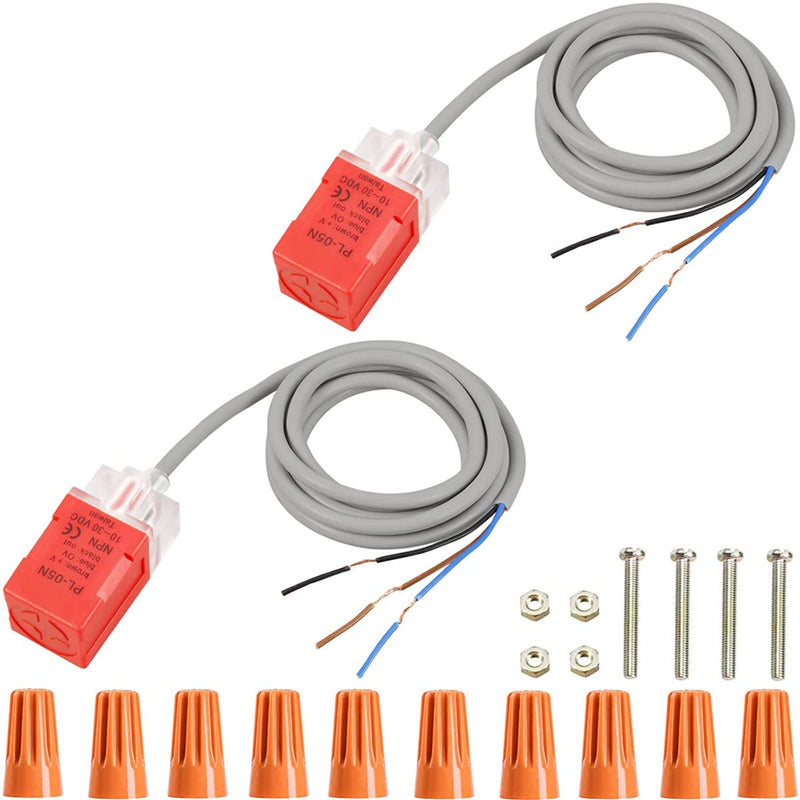 [Australia - AusPower] - 2 pcs PL-05N DC 10-30V Inductive Proximity Sensor 200mA 5mm NPN NO Detection Switch Proximity Detection Switch with Wiring Cap 