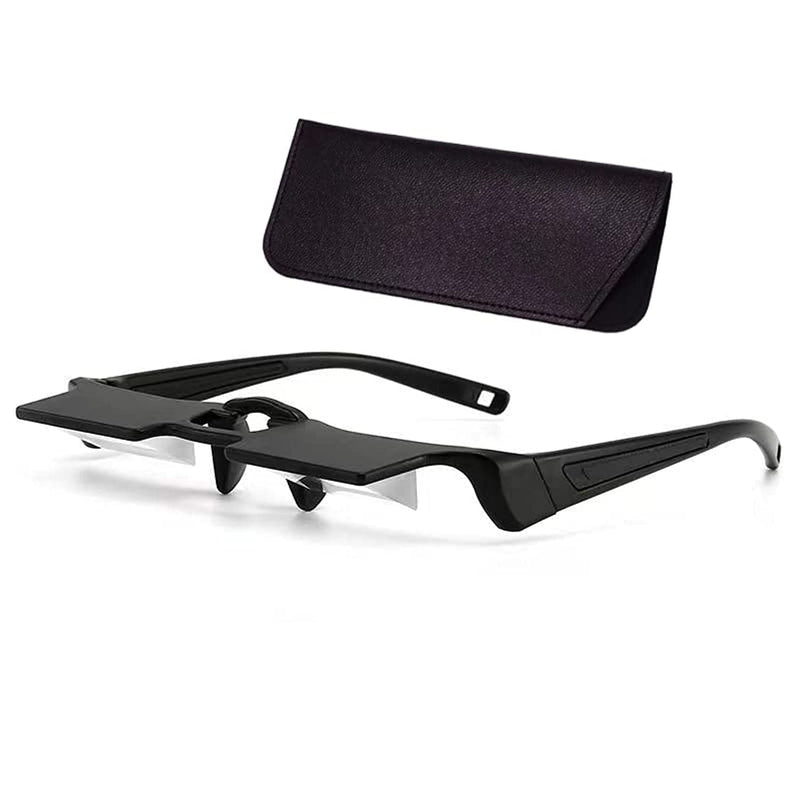 [Australia - AusPower] - Lazy Glasses Laying Down Light Prism Glasses 90°Angle Prism Glasses Neck Relaxer for Lying down Reading and Watching Black 