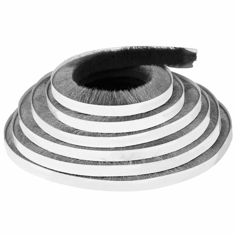 [Australia - AusPower] - Door Brush Seal, 33Feet, Felt Pile Weather Stripping for Doors, Weather Strip for Windows Cabinet, Self Adhesive Draft Blocker, Dust Stopper Sliding Door Seal Winter, Grey 10m 33Feet x 0.9in Brush x 0.4in Backing 
