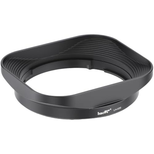 Haoge LH-X33 Lens Hood Metal Square Bayonet for Fujinon XF 16-50mm F2.8-4.8 R LM WR,XF 33mm F1.4 R LM WR Lens, Fuji XF 23mm f/1.4 R LM WR Hood Shade Black (Not with Metal Front Cap)