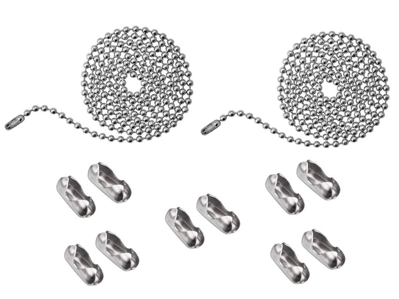 [Australia - AusPower] - Pull Chain, 2 Pieces 59" Stainless Steel Bead Chain, Great Pulling Force & Rustproof, 6 Size, 3.2mm ball chain with 10 free Matching Connectors - Silver (59 inch) 59 inch 