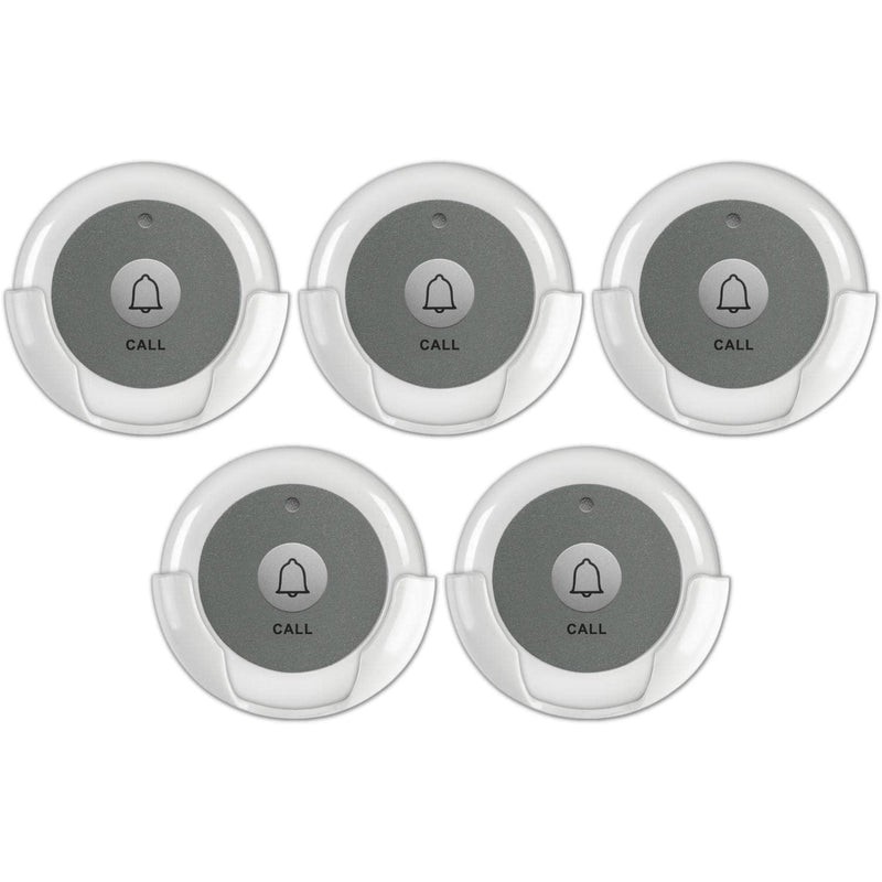 [Australia - AusPower] - Wireless Call Buttons for Wireless Call System Nurse Call System for Customer Elderly Seniors Residents in Clinic, Care Facilities, Restaurant 5 PCS White 
