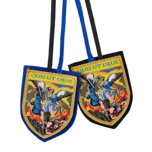 Needzo - Catholic Scapular of Saint Michael, Full Color Woven Prayer Necklace Religious Gift for Men or Women