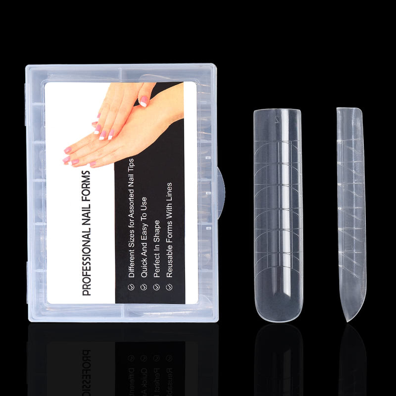 [Australia - AusPower] - NMKL38 120Pcs Dual Forms Full Cover Nail Tips Upper Arched Extension Mold (Fantastic C-curve) Fantastic C-curve 