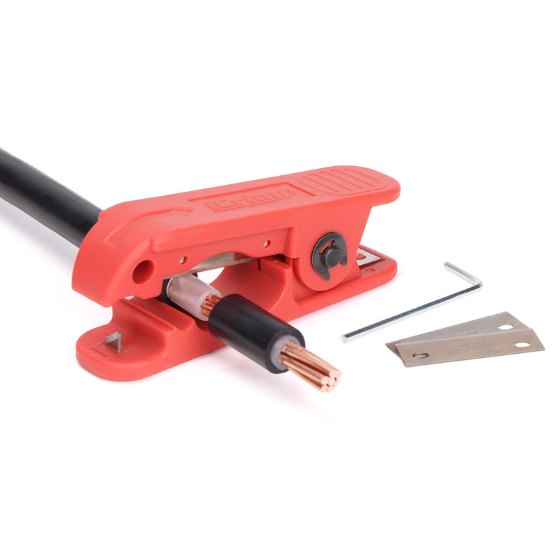 [Australia - AusPower] - iCrimp Round Cable Stripper for AWG 12 to 4/0, Adjustable Cable Jacket Stripper,Wire Stripping Tool with 2 Spare Blade 