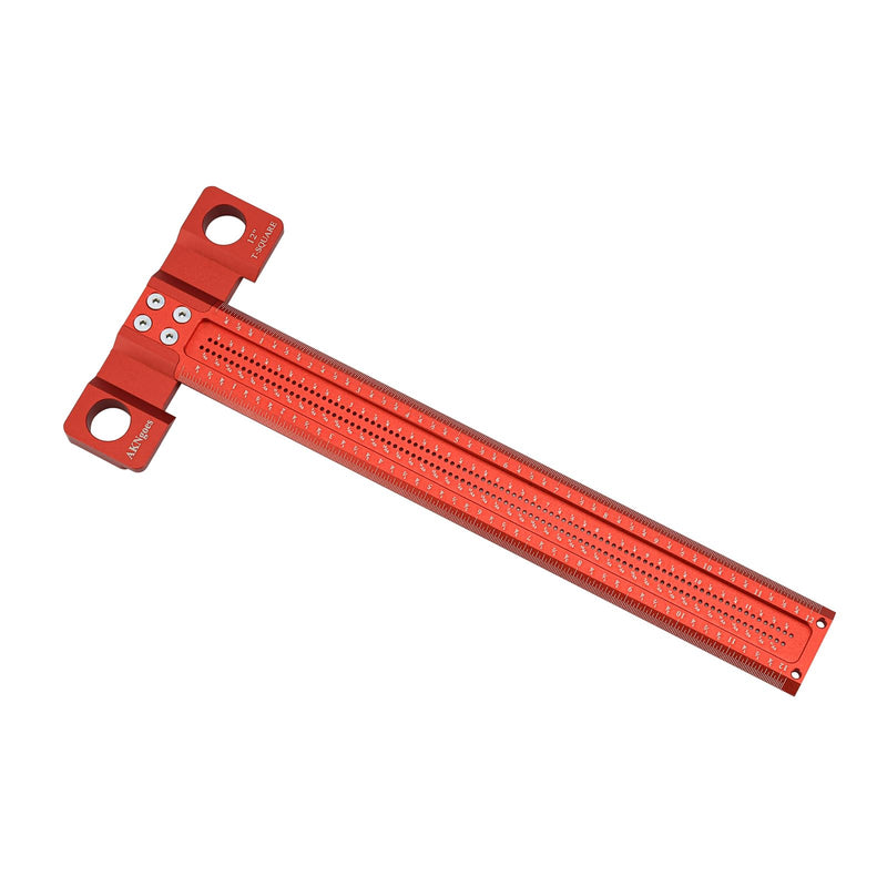 Woodworking Scriber T-Square Ruler 12in with Thoughtful Support Lips, Architect Ruler for Carpenter Work, Layout and Measuring Tools… 12 inch