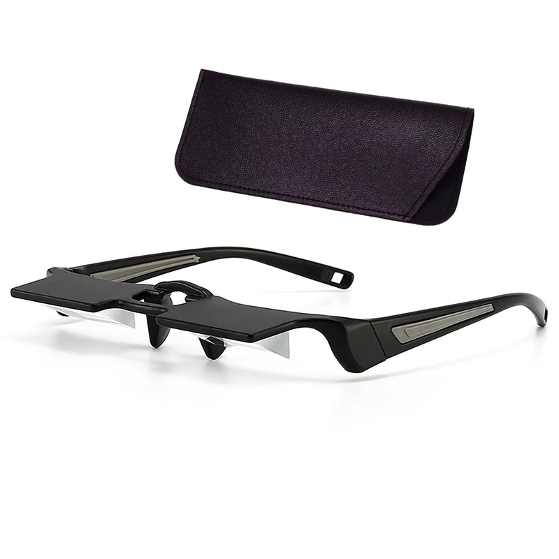 [Australia - AusPower] - Lazy Glasses Laying Down Light Prism Glasses 90°Angle Prism Glasses Neck Relaxer for Lying down Reading and Watching Grey 