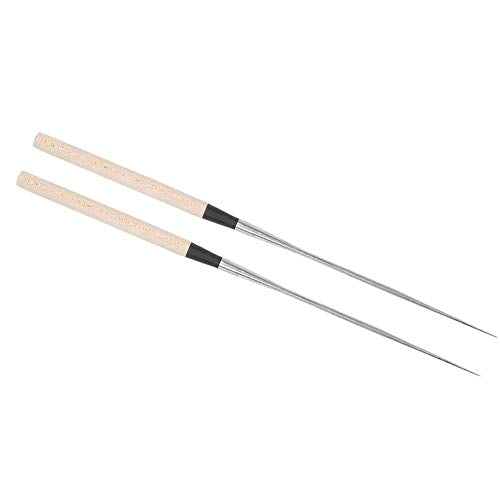 Sushi Chopsticks, Stainless Steel Japanese Chopsticks with Wood Handle, 12in Long, for Hotpot Noodles, Chef's Plating Tools, Reusable Moribashi Chopsticks L
