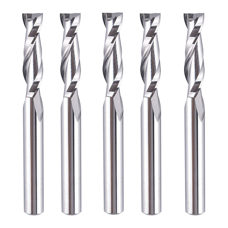 [Australia - AusPower] - SpeTool 5Pcs Spiral Router Bits UpCut 1/4 inch Cutting Diameter 1/4 inch Shank Router Bit Set HRC55 Solid Carbide CNC End Mill for Woodworking Mortise Slot Carving Engraver 5 