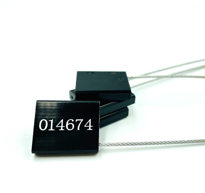 [Australia - AusPower] - 20 Black Cable Seals, Steel Seals, Cargo Seals, Sequentially Numbered Seals, Truck Seals, Trailer Seals, Container Seals (20, Black) 20 
