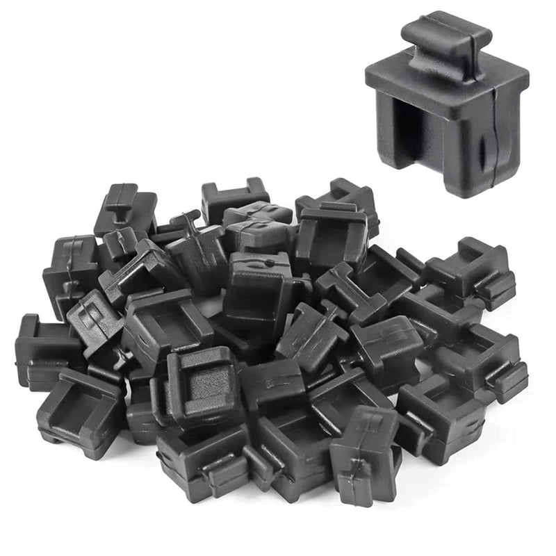 [Australia - AusPower] - Niooliuk Pack of 30 SFP Silicone Protectors Cap Port Cover Anti Dust 14mmx12mmx17mm Black 
