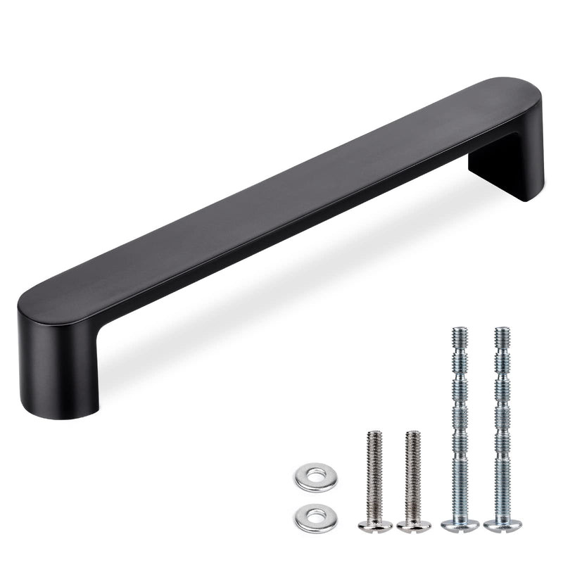 WEAVERBIRD 4 Pack Cabinet Handles Pearl Black Drawer Pulls Furniture Cabinet Hardware Cupboard Closet Zinc Alloy Black Handles Pulls, 5 inch (128mm) Hole Distance 128 mm