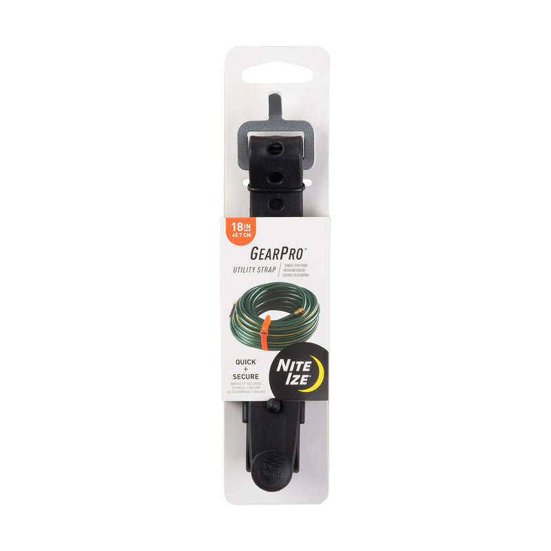 [Australia - AusPower] - Nite Ize, Inc. USS18-01-R3 Nite Ize GearPro Secure Tarps, Hoses, Skis, Lumber, 70 lb. Load Limit, Black Utility Strap 18" 