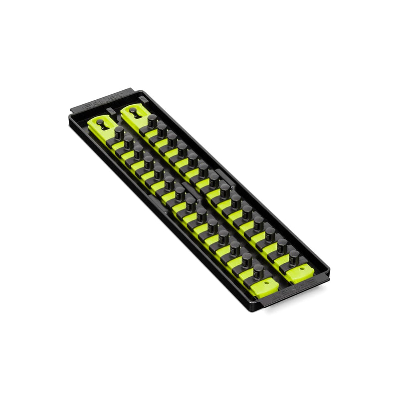 Ernst Manufacturing 8468HV 13-Inch Socket Boss, Premium 2-Rail 3/8-Inch-Drive Socket Organizer Rails for Toolbox, High Visibility - Made in the USA