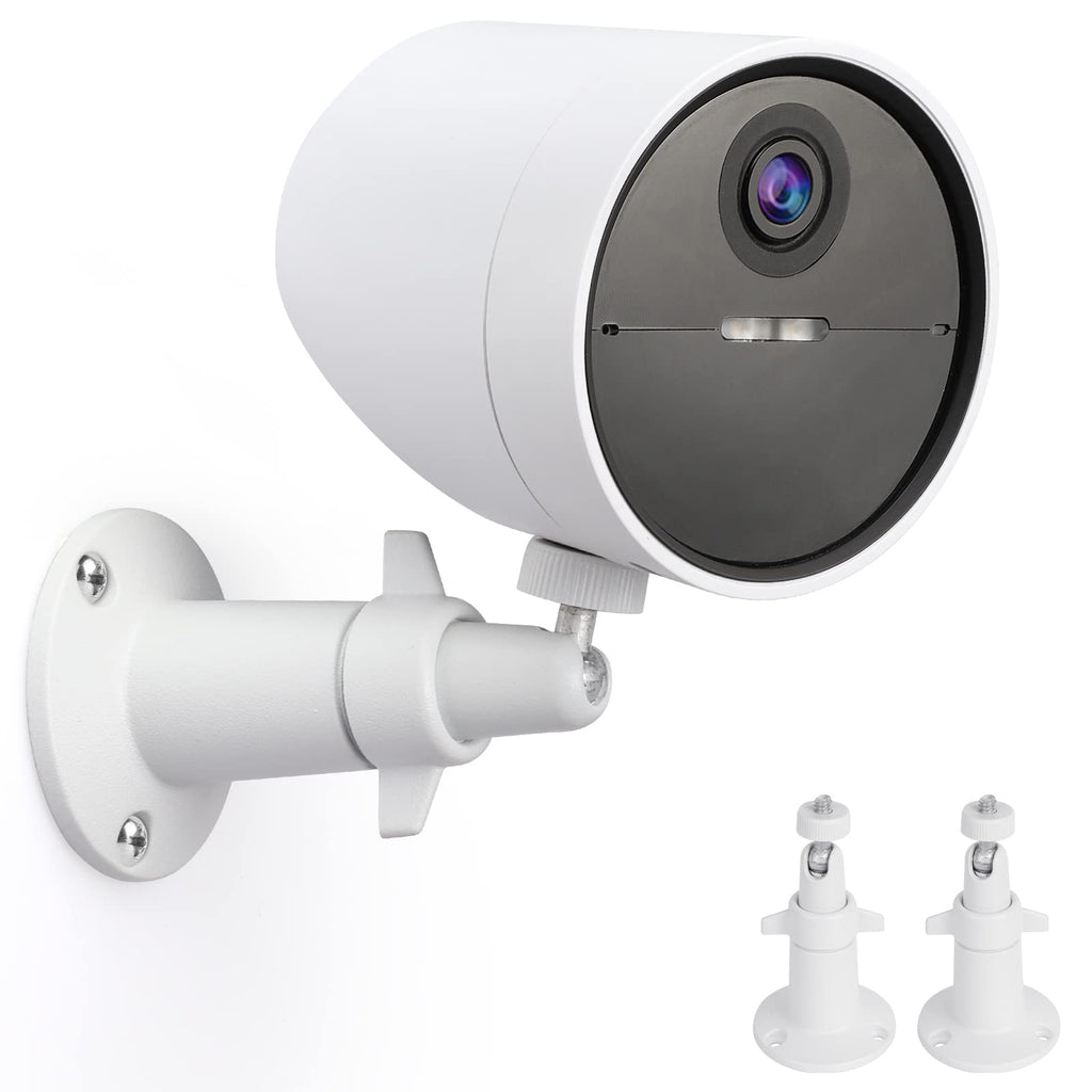 [Australia - AusPower] - 2 Pack Wall Mount Holder Compatible with SimpliSafe Outdoor Security Camera, 360°Rotation Security Bracket with 1/4 Screw Thread , Camera Not Included (White) 