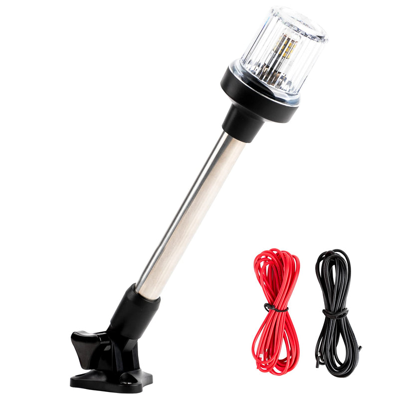 EVERBEAM P700 Adjustable Stainless Steel Anchor Light for Fishing Boats and Marine Vessels - Gives 360 Degree Visibility for 3 Nautical Miles - Weatherproof Fold Down 36pc LED inc. Fittings and Manual 12 Inch