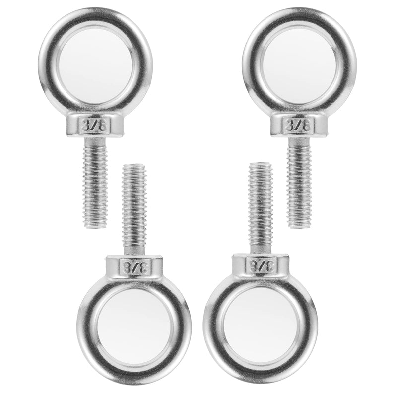 [Australia - AusPower] - Eowpower 4 Pieces 3/8"-16 UNC 304 Stainless Steel 3/8" x 1-1/4" Lifting Ring Eye Bolt Eyebolt 
