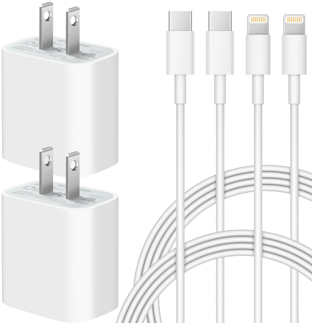 [Australia - AusPower] - iPhone Super Fast Charger iPad Charger 20W US C Wal Charer with 6FT Fast Charoing Fast Cables Compatble with iPhone 14/14Pro Max/iPhone 13/13Pro/12/12 Pro/11/iPad pro 6FT-20W 2Pack 