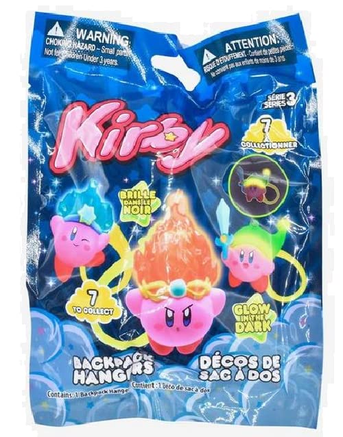 Kirby Series 3 Glow‑in‑The‑Dark Backpack Hanger – Official Just Toys LLC Blind‑Bag Collectible (1‑in‑24 Rare GID Character)