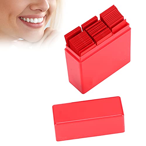 300 Sheets Occlusion Paper Dental, Bite Articulation Paper with Plastic Dispenser, Double-Sided Occlusion Foil Tooth, for Occlusal and Interproximal Adjustments (Red) Red