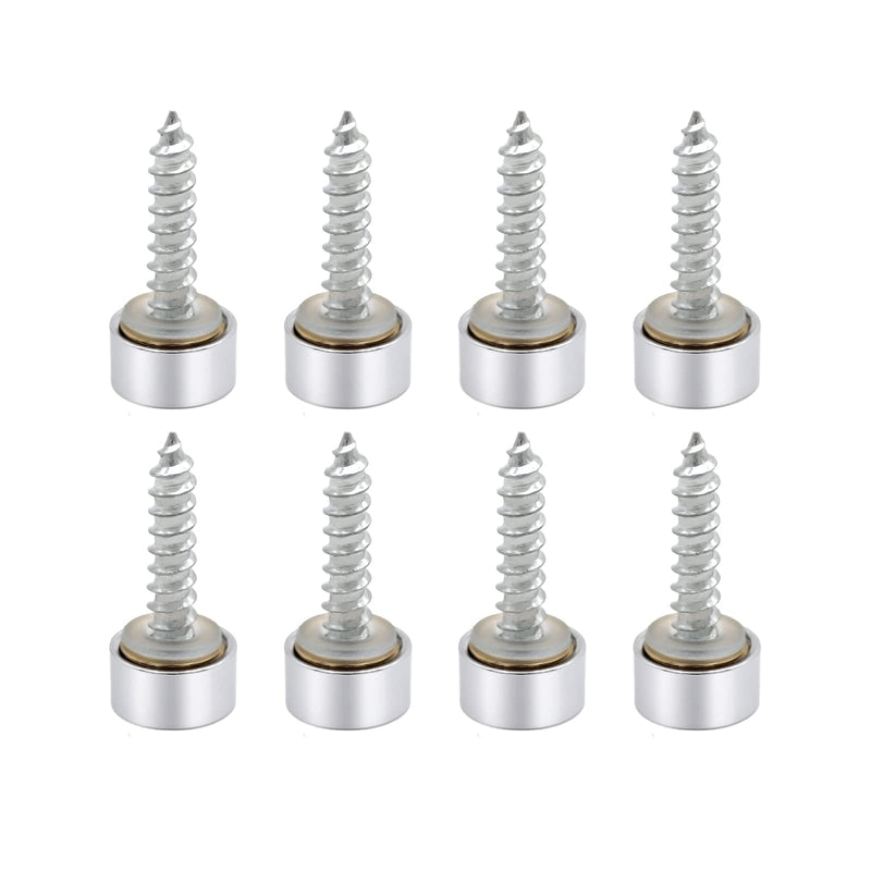 [Australia - AusPower] - Mirror Screws Decorative Cover Cap Nails for Sign Advertising Fasteners, Polished Brass Silver, 10mm 8pcs 