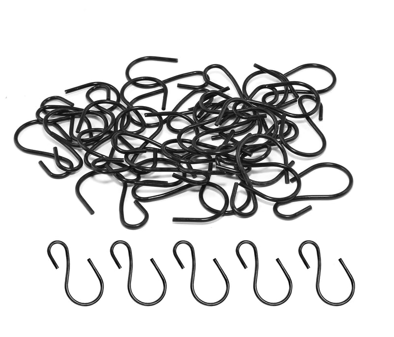 [Australia - AusPower] - Luomorgo 40 Pcs S Shaped Hooks, 27 x 14mm/1" x 1/2" Mini Hanging Hooks Metal Hangers Ornament Hooks for Jewelry, Pot, Crafts, Plants (Black) 27 x 14mm/1" x 1/2" 