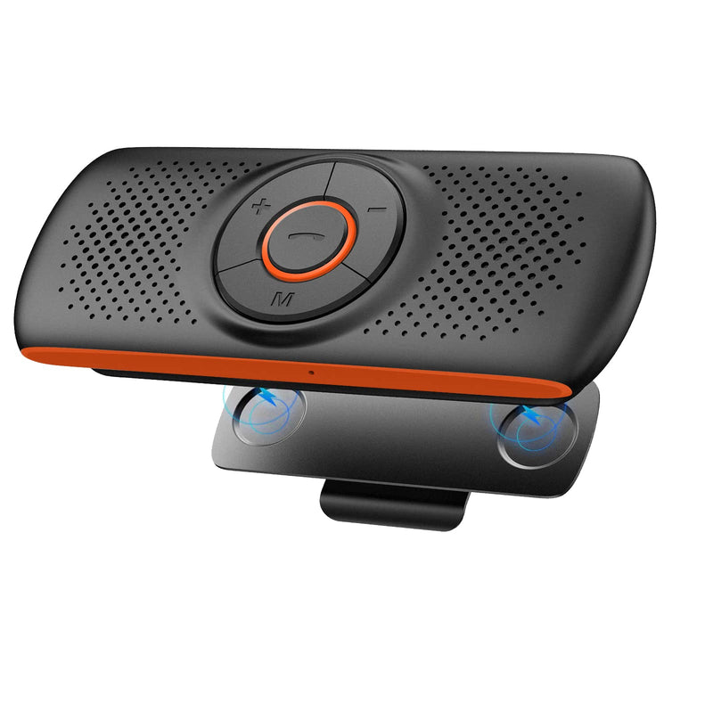[Australia - AusPower] - SKYBESS Car Bluetooth Speaker for Cell Phone, Portable Bluetooth Handsfree Car Kit Wireless in Car Speakerphone Music Player with Visor Clip, Supports Siri Google Assistant TF Card Playback 
