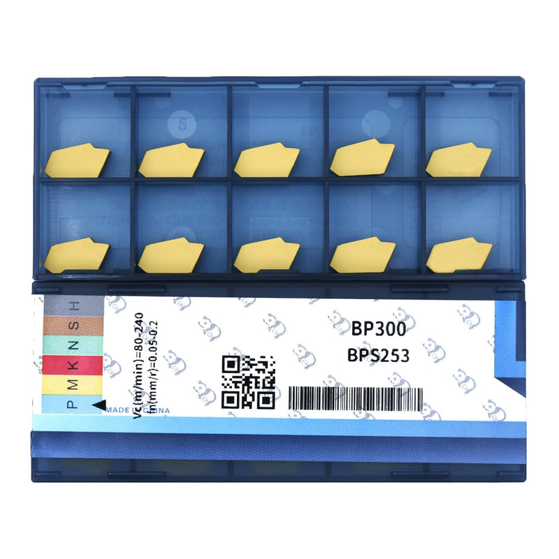 [Australia - AusPower] - GTN-3 (SP300) CNC Grooving Carbide Inserts Steel Fit for SPB326/332 Lathe Grooving Cutting Tools, CVD Yellow Coating, 10pcs GTN-3 CVD Coated 