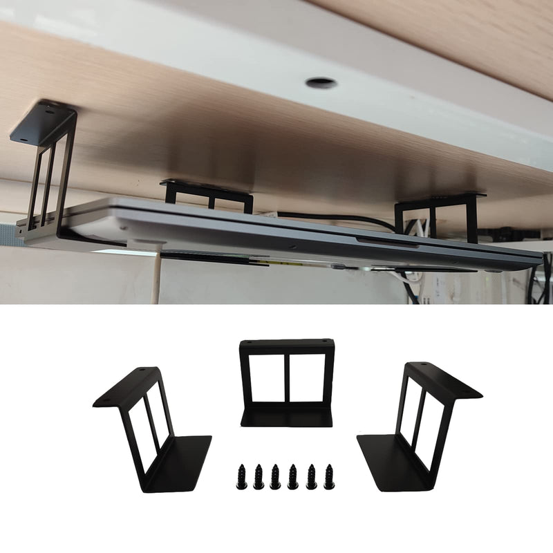 [Australia - AusPower] - PIAOLGYI Under Desk Laptop Holder Mount with Screw,Bracket Devices Upto 2.7" Under Desk Mount for PS4,Xbox Series S,Xbox One S,Cable Box,Laptop & More（3 Pcs） 2.7" 