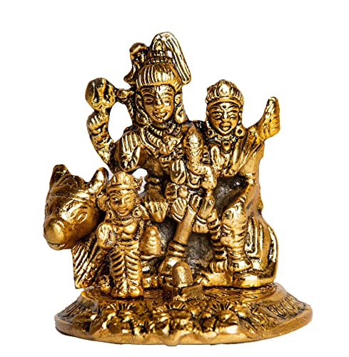 Wonder Care WC_Shiva Statue Figurines Home Decor/The Triadic Heart of Shiva Pariwar with Shiv Ling/Meet My Hindu Gods/Mini Hindu Statues/Statue Shiva/Shiva Lingam/Lord Shiva Car