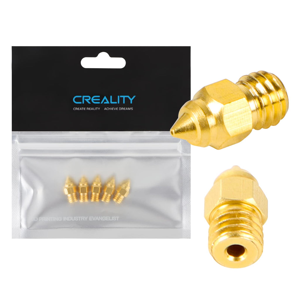 Creality Official Ender 3 S1 Nozzles, 5PCS 0.4mm MK Brass Nozzle for Ender 3 S1 Pro/Ender-3 S1 Plus Sprite Extruder and Original Extruder Nozzle of 3D Printer CR-6 SE/Ender-2 Pro/CR-6 Max/CR-10 Smart