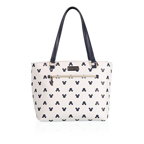 PICNIC TIME unisex-adult Uptown Cooler Tote Bag, Insulated Purse Lunch Bag for Her, Beach Bag Soft Cooler 14.37 x 7.28 x 10.63 Disney Mickey Mouse - White With Navy Blue Accents