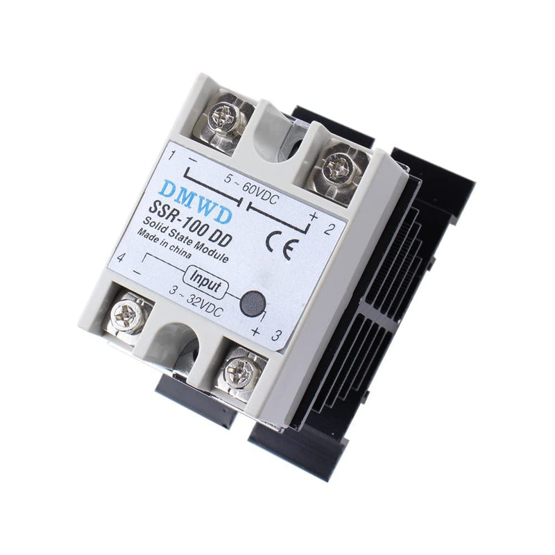 [Australia - AusPower] - SSR-100DD Solid State Relay DC to DC (Input 3-32V DC Output 5-60V DC) with Heat Sink, 100A 