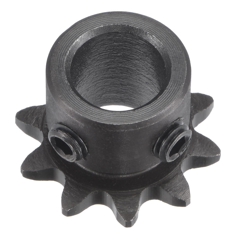 [Australia - AusPower] - uxcell 10 Tooth Roller Sprocket B Type, 25 Chain, Single Strand 1/4" Pitch, 10mm Bore Black Oxide C45 Carbon Steel with Set Screws for ISO 04C 