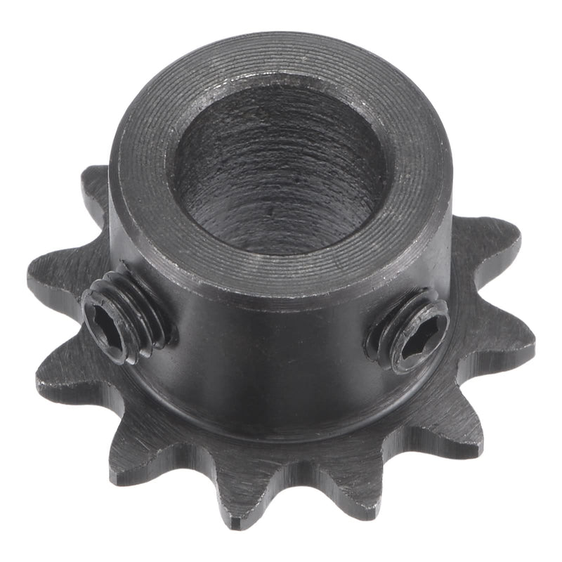[Australia - AusPower] - uxcell 12 Tooth Roller Sprocket B Type, 25 Chain, Single Strand 1/4" Pitch, 10mm Bore Black Oxide C45 Carbon Steel with Set Screws for ISO 04C 