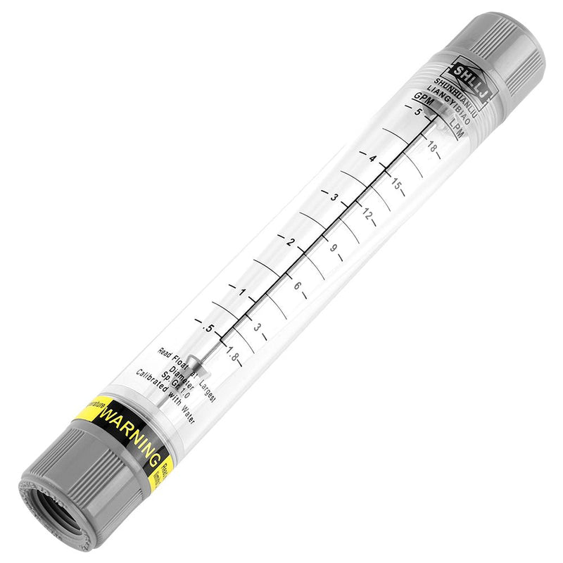 [Australia - AusPower] - Rotameter Flowmeter Plastic Tube for Water Gas Liquid 0.5-5 GPM / 1.8-18 LPM Industrial Pipeline 