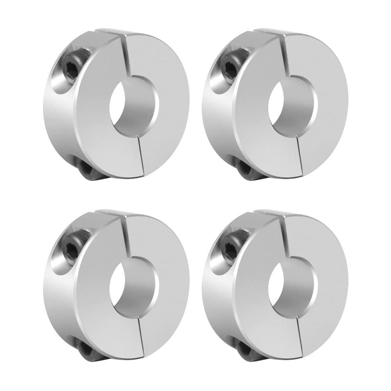 [Australia - AusPower] - 4pcs Split Shaft Collar 1 1/4 Inch Bore (32mm), Aluminum Two-Piece Clamping Collar for Shaft, 60mm OD, 15mm Thickness, with M6 Set Screws (Pack of 4) 32mm Bore Size 
