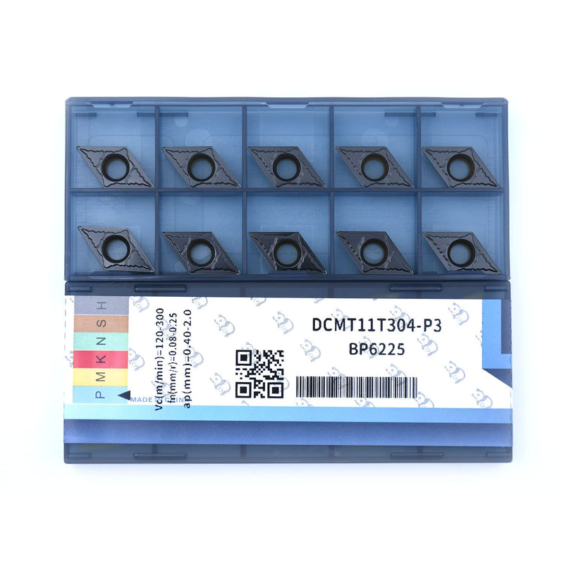 [Australia - AusPower] - CNC Carbide Inserts DCMT32.51 / DCMT11T304PM for Metal Cutting Steel, Semi-Finishing chipbreaker for Turning Cutter, 10 PCS 