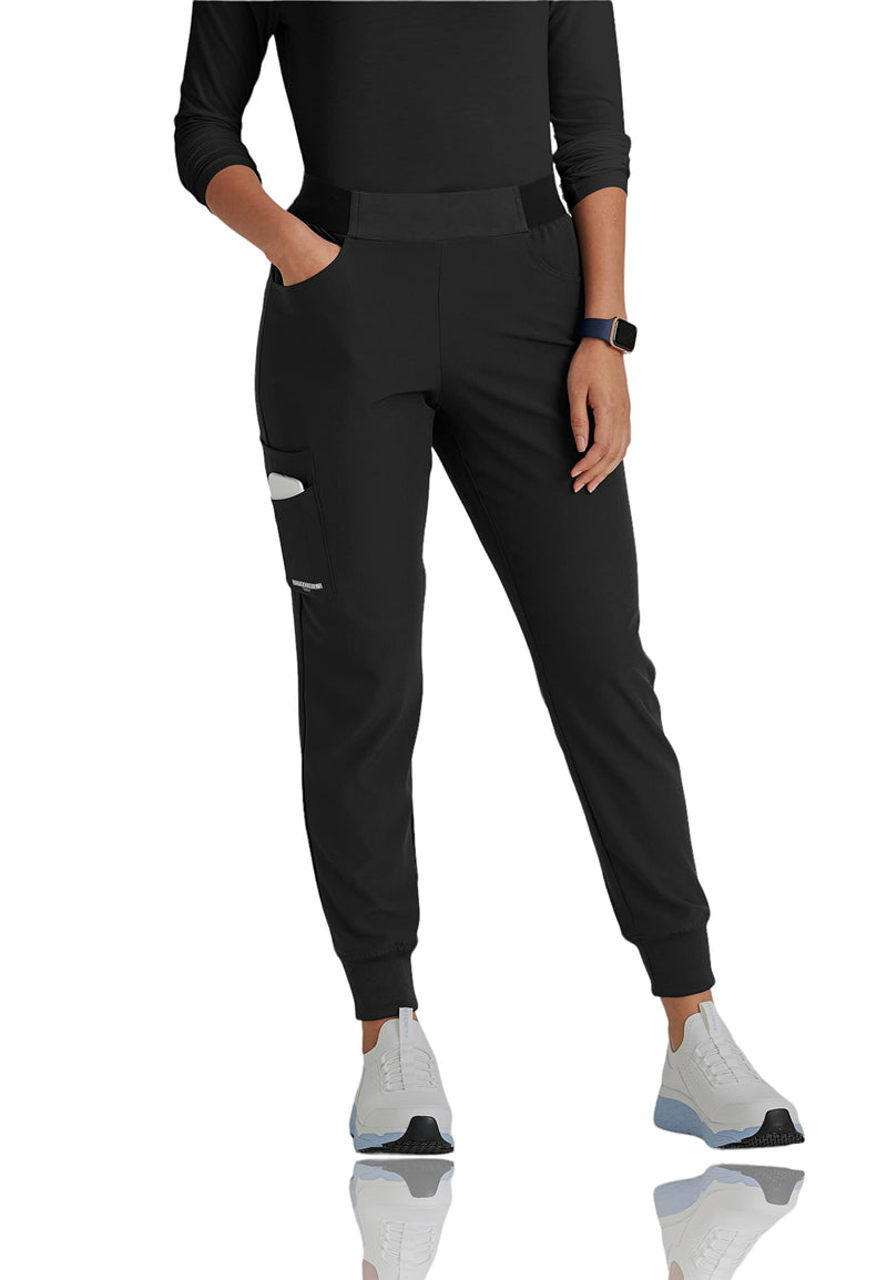 [Australia - AusPower] - BARCO Skechers Vitality Electra Scrub Jogger for Women - Yoga Style Jogger, Mid-Rise, 4-Way Stretch Women's Scrub Pant Medium Black 
