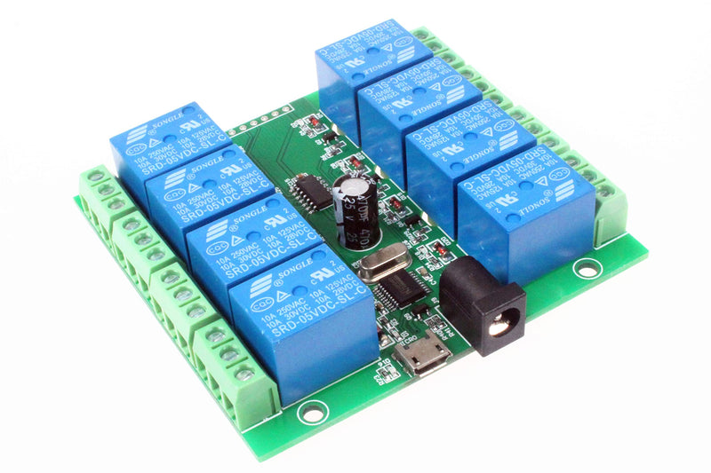 [Australia - AusPower] - NOYITO 8-Channel Micro USB Relay Module USB Smart Control Switch USB Intelligent Control Switch 